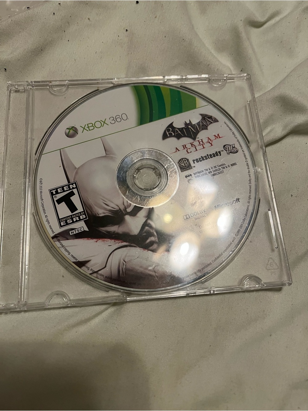 Warner Bros. Xbox 360 Batman Arkham City Disc - White & Green Artwork